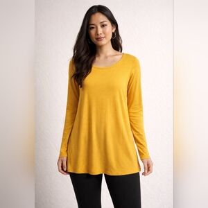 Mustard Premium Lock and Love Lightweight Long Sleeve‎ Tunic Women Medium